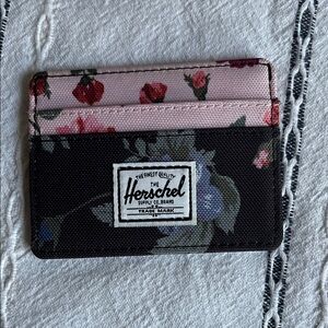 Herschel Supply Company Black and Pink Floral Card Holder